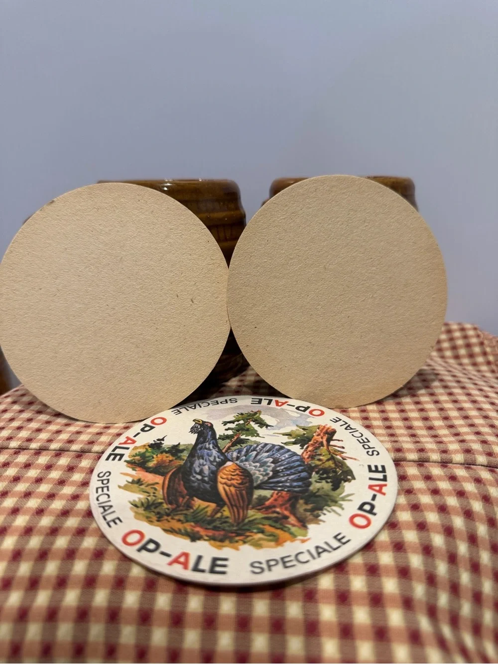 Vtg Belgian Op-Ale Speciale Beer Coasters Set 3